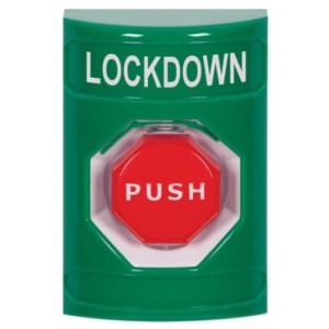 STI SS2102LD-EN Stopper Station – Green – Push Key to Reset – Illumination – Lockdown Label